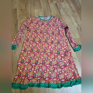 Gingerbread Print Kids Pajamas - Red and Green